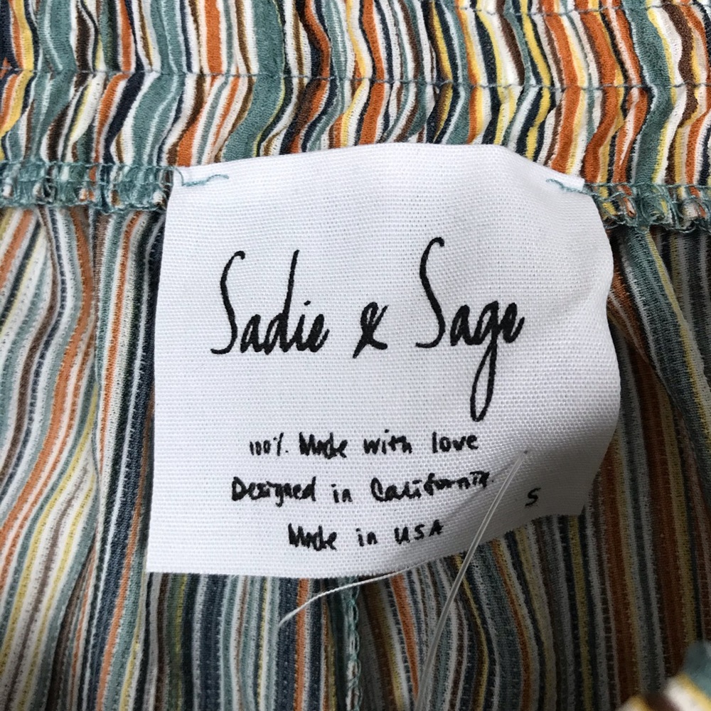 NWT Sadie & Sage Striped Wide Leg High Rise Pants - Picture 4 of 8